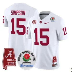 Alabama Crimson Tide #15 Ty Simpson White Jersey