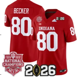Indiana Hoosiers #80 Charlie Becker Red Jersey