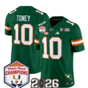 Miami Hurricanes #10 Malachi Toney Green Jersey