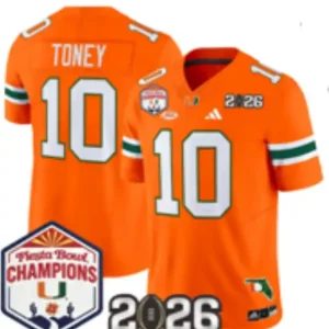 Miami Hurricanes #10 Malachi Toney Orange Jersey