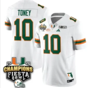 Miami Hurricanes #10 Malachi Toney White Jersey
