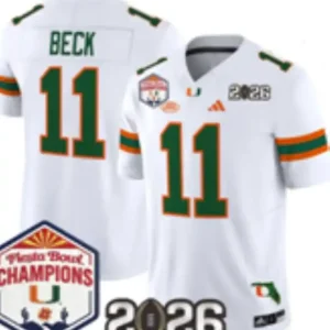 Miami Hurricanes #11 Carson Beck White Jersey