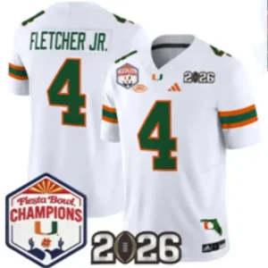 Miami Hurricanes #4 Mark Fletcher Jr White Jersey