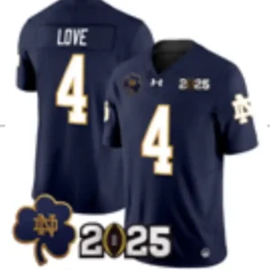 Notre Dame Fighting Irish #4 Jeremiyah Love Navy Jersey