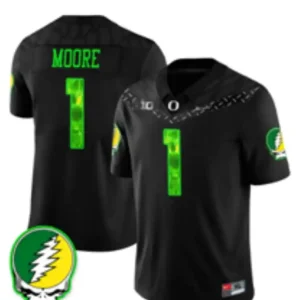 Oregon Ducks #1 Dakorien Moore Black Jersey