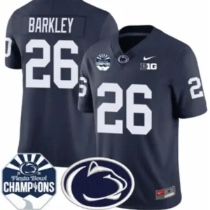 Penn State Nittany Lions #26 Saquon Barkley Navy Jersey