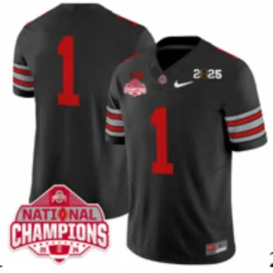 Ohio State Buckeyes #1 Quinshon Judkins Black Jersey