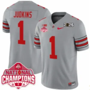 Ohio State Buckeyes #1 Quinshon Judkins Gray Jersey