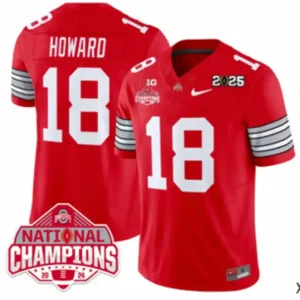 Ohio State Buckeyes #18 Will Howard Red Jersey