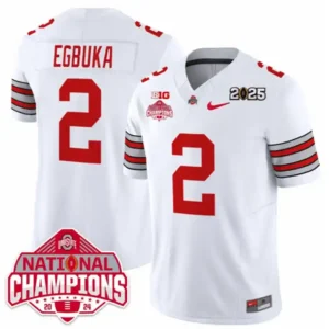 Ohio State Buckeyes #2 Emeka Egbuka White Jersey