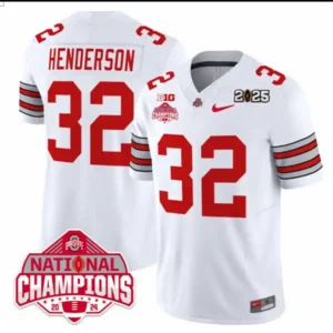 Ohio State Buckeyes #32 TreVeyon Henderson White Jersey