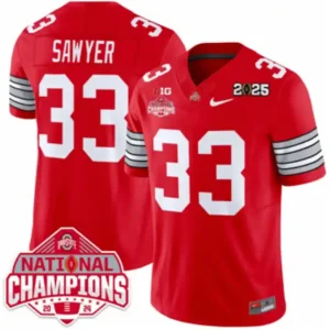 Ohio State Buckeyes #33 Jack Sawyer Red Jersey