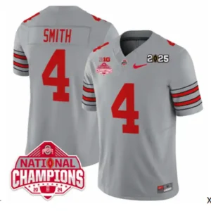 Ohio State Buckeyes #4 Jeremiah Smith Gray Jersey