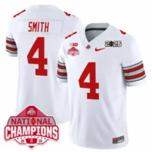 Ohio State Buckeyes #4 Jeremiah Smith White Jersey