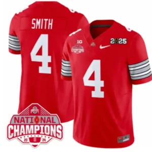 Ohio State Buckeyes #4 Jeremiah Smith Red Jersey